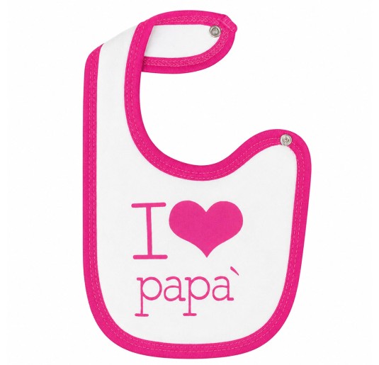Bavetta neonati con chiusura clip - I Love papà 2