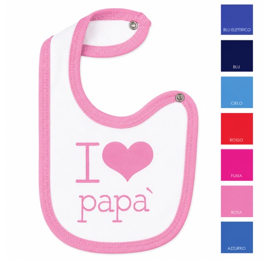 Bavetta neonati con chiusura clip - I Love papà