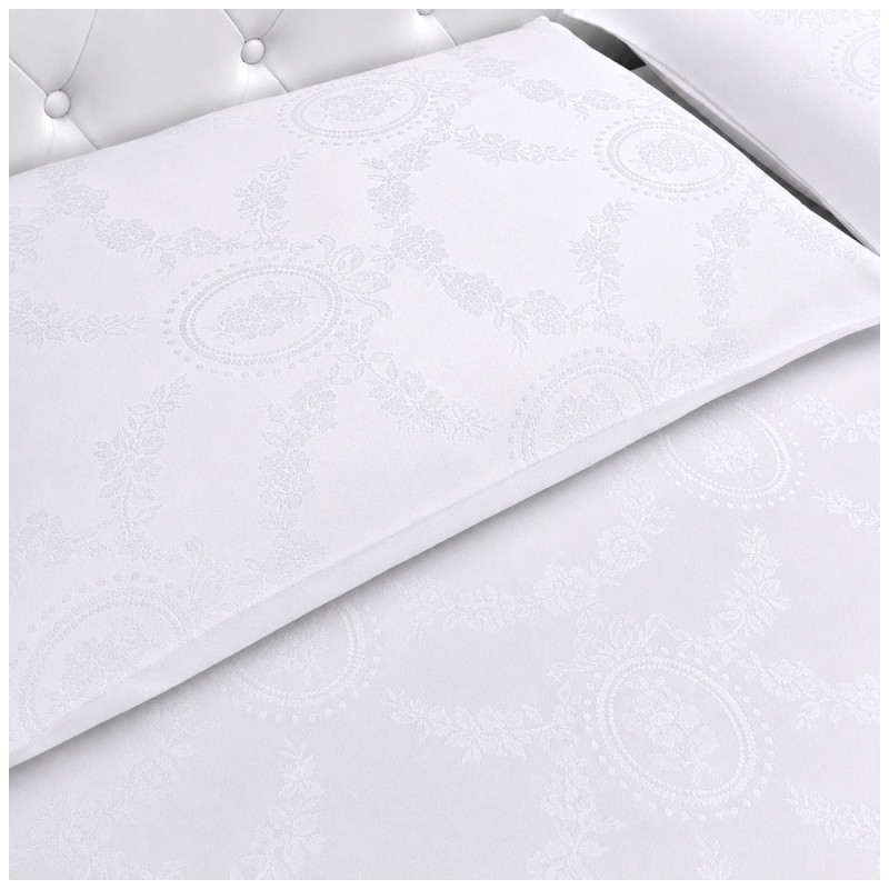 Set di sottofedere in cotone damasco con zip per guanciale 52x80