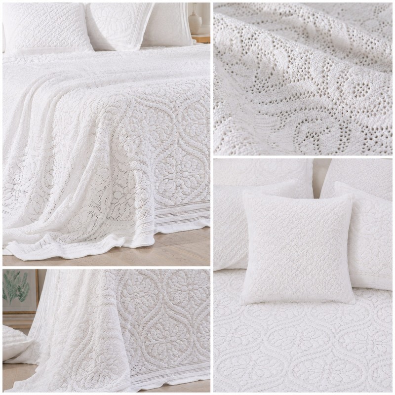 Openwork Cotton Summer Double Bed...