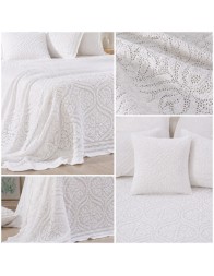 Openwork Cotton Summer Double Bed Bedspread - Vittoria - Caleffi