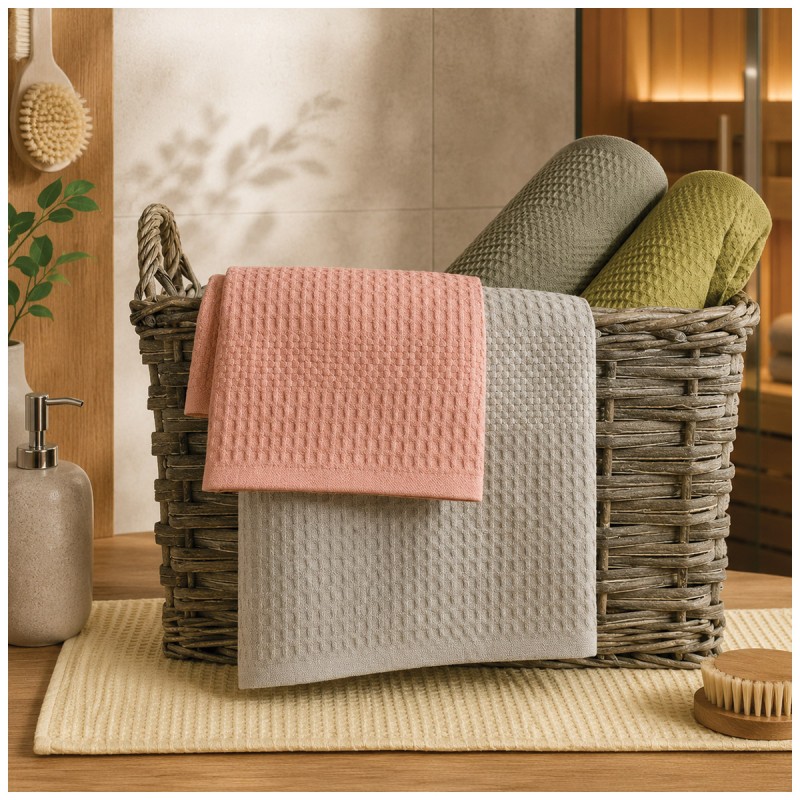 Set asciugamani Viso & Ospite in cotone nido d'ape