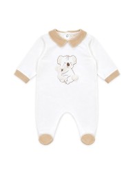 Tutina neonato in caldo cotone garzato Made in Italy con ricamo koala