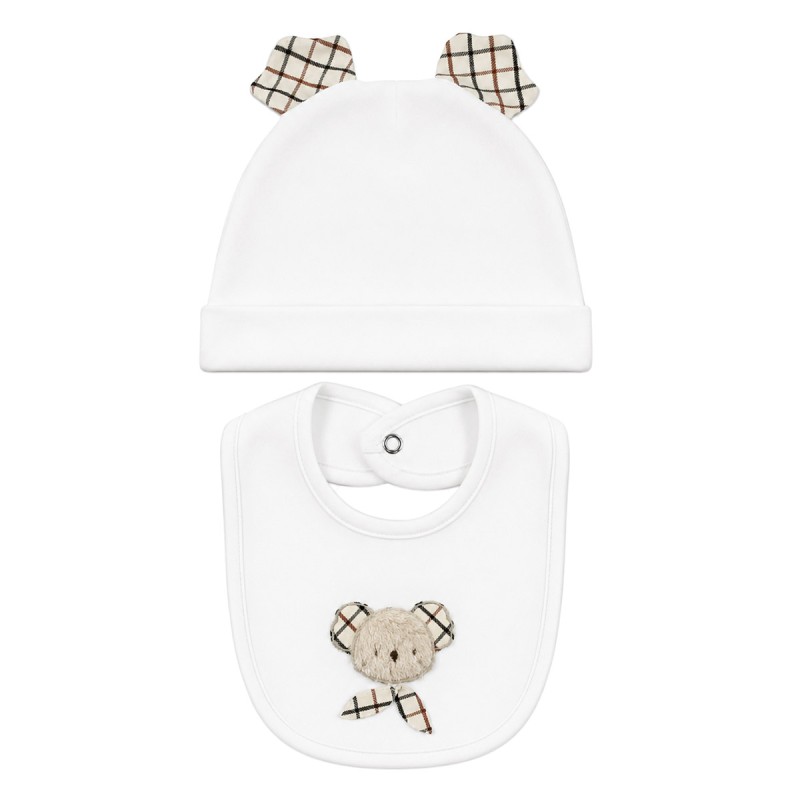 Set cappellino e bavaglino neonato in ciniglia Le Chicche CA9170