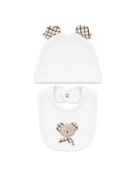 Le Chicche chenille baby hat and bib set CA9170