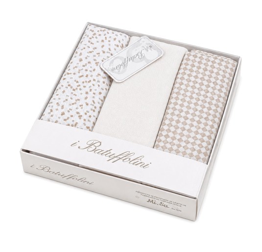3-Pack Muslin for newborns - B31611BG - Batuffolini