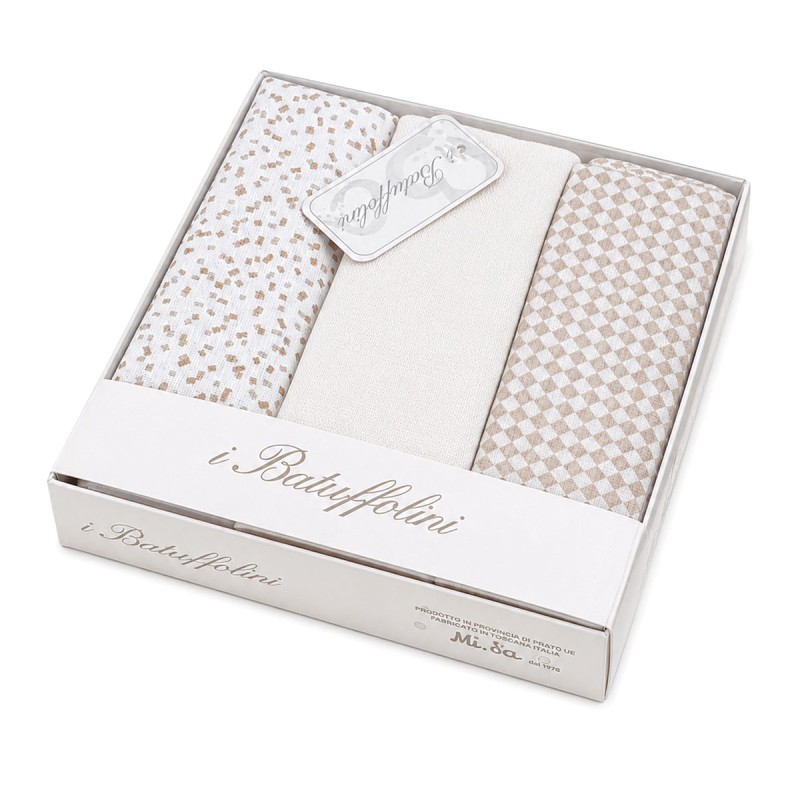 3-Pack Muslin for newborns - B31611BG - Batuffolini