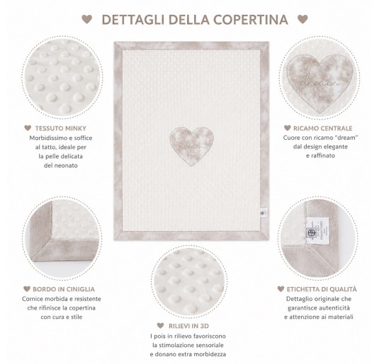 Soft Fleece Blanket for Cradle - Love 473223BG - Nazareno... 2