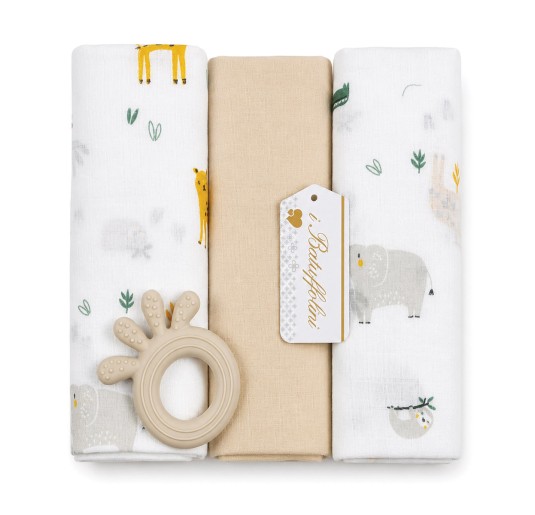 Batuffolini baby muslin squares 70x70 in pure cotton with window gift box 2
