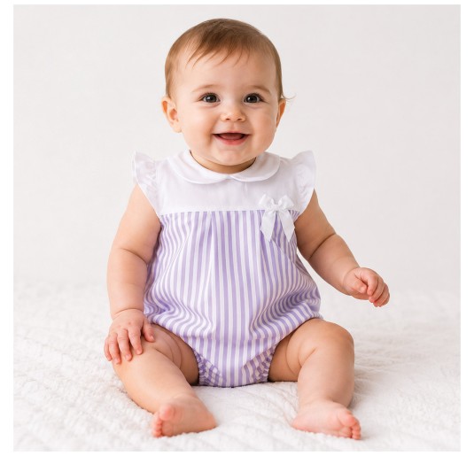 Batiste cotton baby girl romper by Sottocoperta 515T60