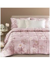 Eloise double cotton sateen quilt by Caleffi with elegant floral pattern
