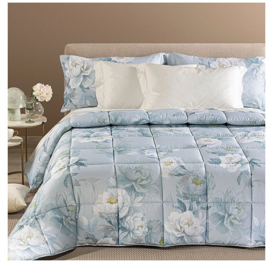 Eloise double cotton sateen quilt by Caleffi with elegant floral pattern 2