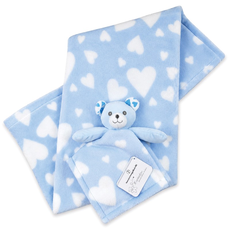 Soft Fleece Crib Blanket with Teddy...