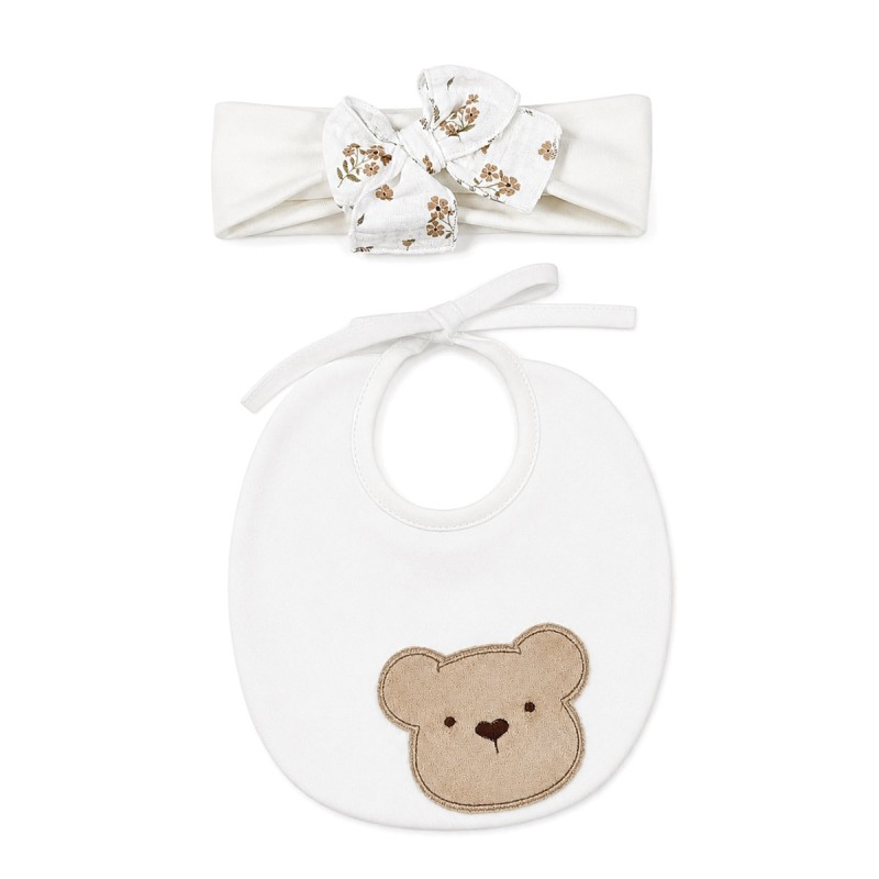 Set corredino prima uscita neonata Le Chicche in ciniglia con accessori coordinati