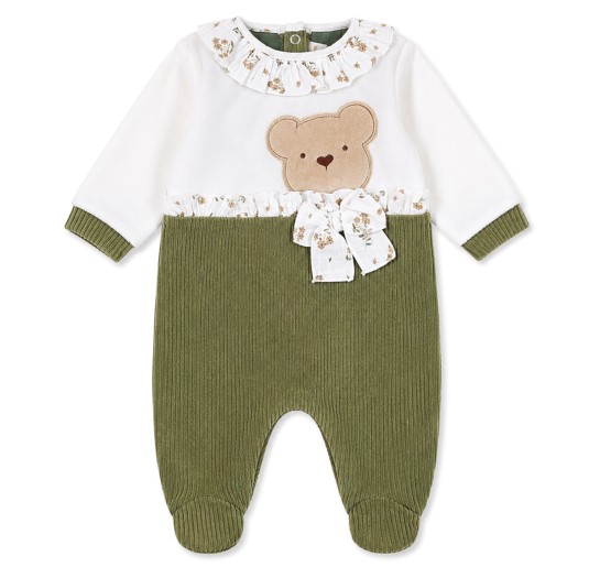 Corredino prima uscita neonata in ciniglia Made in Italy Le Chicche con copertina ricamata 2