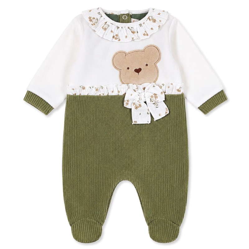 Set corredino prima uscita neonata Le Chicche in ciniglia con accessori coordinati