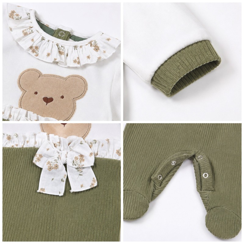 Baby Girl Chenille Sleepsuit with...