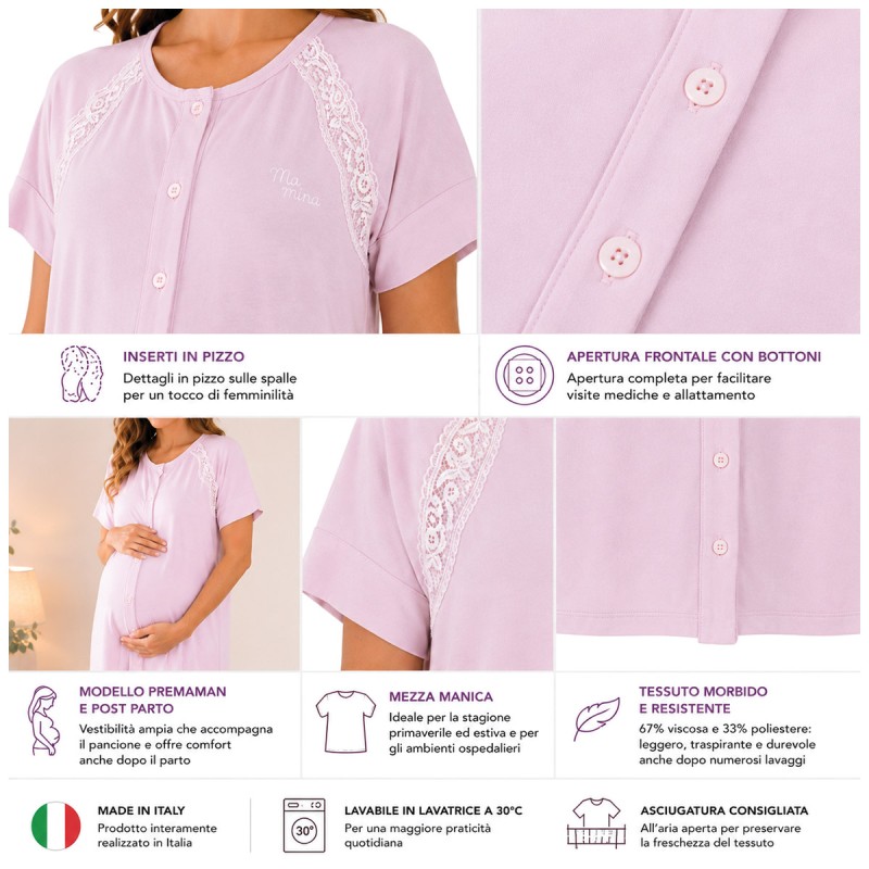 Canotta premaman in viscosa Mamina Z9283 per gravidanza e allattamento