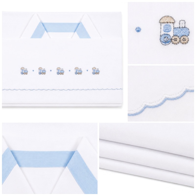 Cradle and Pram Sheet Set – Train...