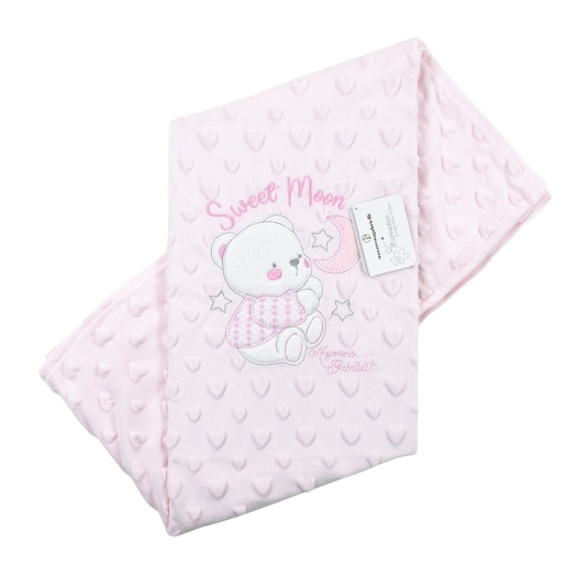 Copertina lettino invernale in soft pile bubble con ricamo centrale 2