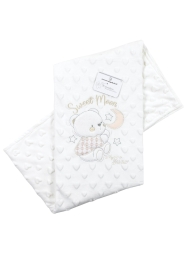 Copertina lettino in soft pile bubble Sweet Moon con orsetto ricamato