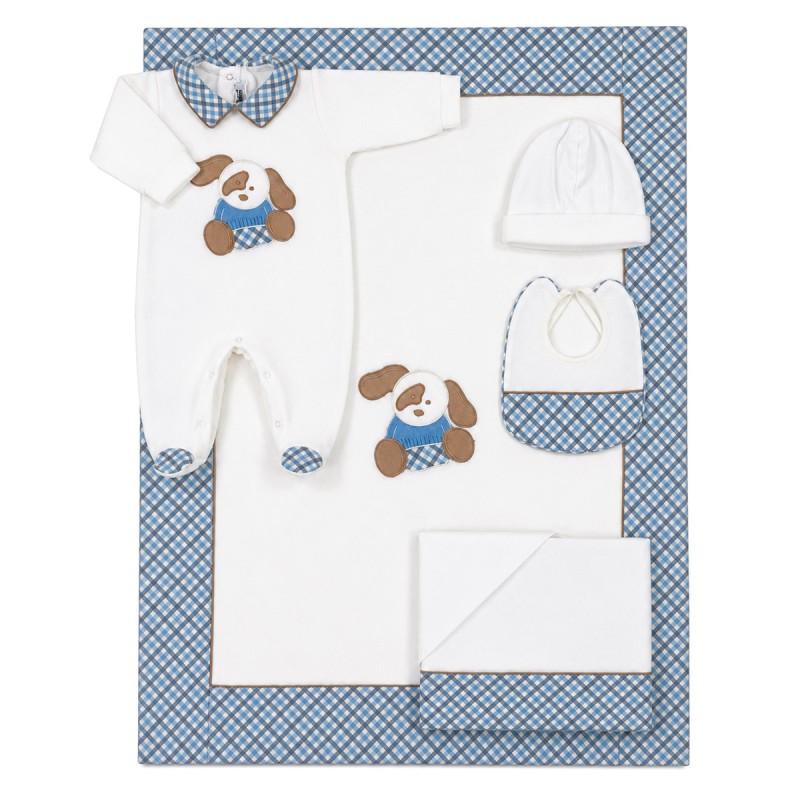 Set corredino neonato in ciniglia bauletto coordinato