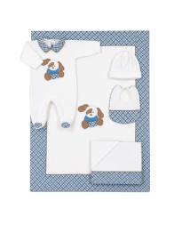 Set corredino neonato in ciniglia bauletto coordinato