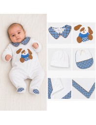 Newborn chenille layette set with blanket and bed linen