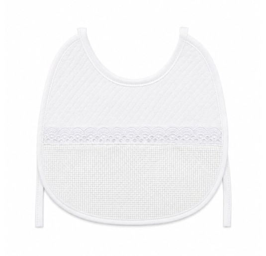 Bavaglino da ricamo in puro cotone jacquard con tela Aida