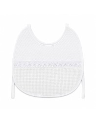 Embroidery bib in pure jacquard cotton with Aida fabric