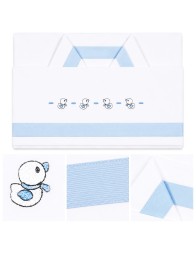 Cradle and Pram Sheet Set - Ducklings LC03379 - La Fatina