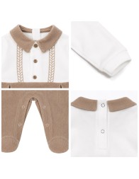 Tutina in ciniglia con bottoncini e colletto - LJ34436TT - Les Jolies