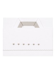 Cradle and pram sheet set Cuoricini in white cotton