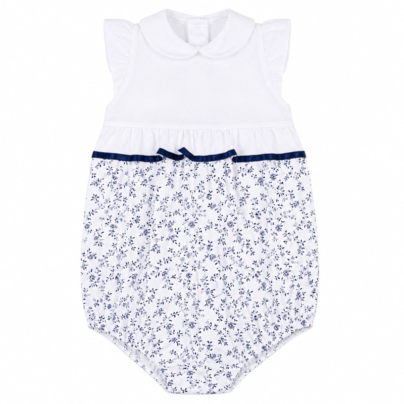 Baby Girl Cotton Romper with Floral...
