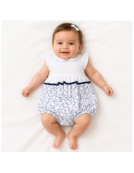 Baby Girl Cotton Romper with Floral Print - 413T00 - Sottocoperta