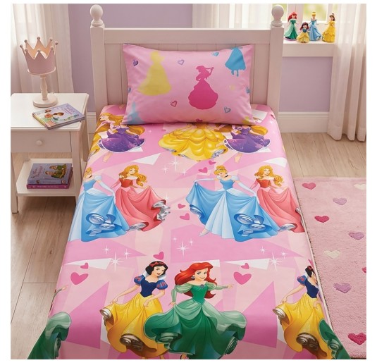 Set lenzuola in puro cotone letto 1 posto - Principesse...