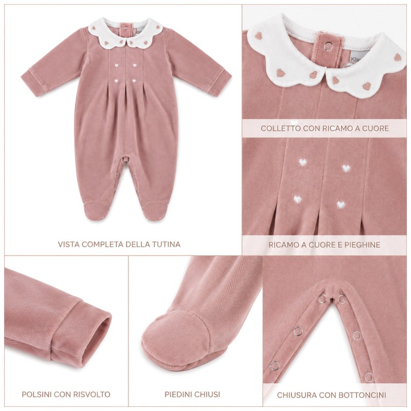 Baby Girl Chenille Sleepsuit with...