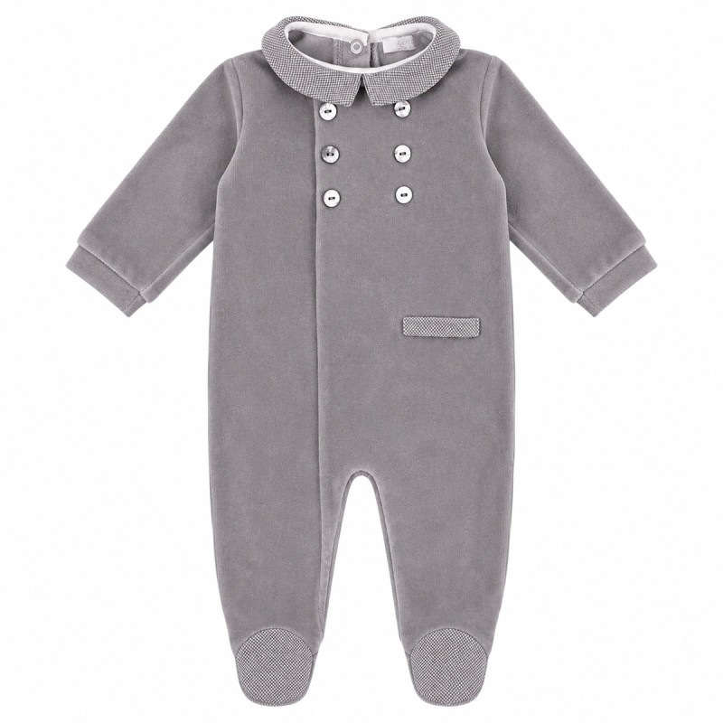 Set corredino prima uscita neonato in ciniglia Coccode' colore grigio perla