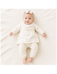 Tutina vestina neonata in pura lana Stella IS4019 Made in Italy per autunno e inverno