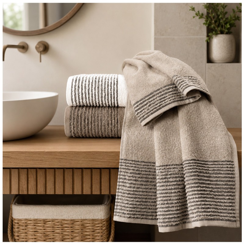 Set asciugamani in puro cotone Marlin Gabel con doppio cesello jacquard