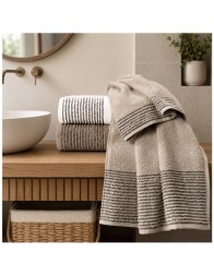Pure cotton towel set Marlin Gabel with double yarn-dyed jacquard border