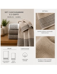 Pure cotton bath and guest towel set Marlin Gabel Made in Italy