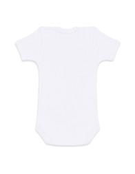 Short sleeve baby bodysuit in 100% cotton with snap-button closure