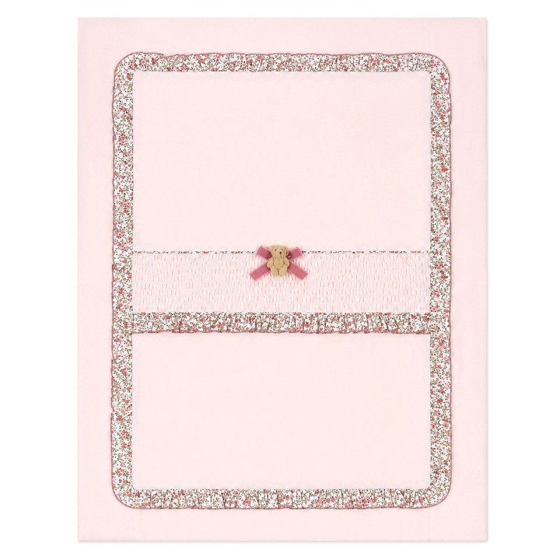 Teneri & Belli baby girl layette set with crib sheets, bib and chenille hat