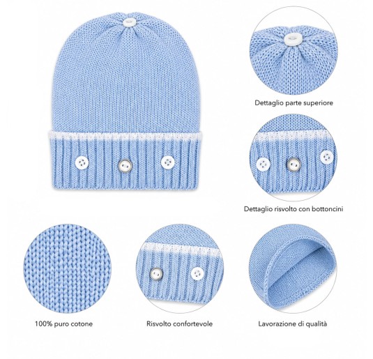 Baby Cotton Knit Hat - 1601AZ - Nancy Baby 2