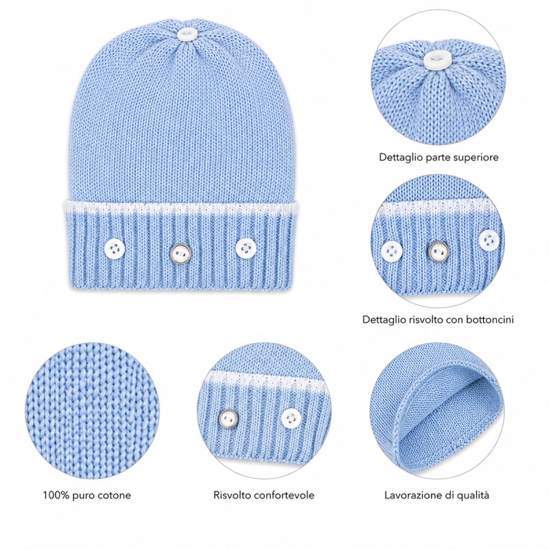 Baby Cotton Knit Hat - 1601AZ - Nancy...