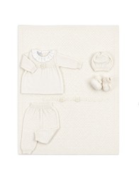 Set corredino nascita per neonata in pura lana - Stella