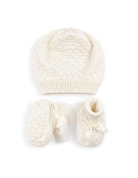 Set corredino nascita per neonata in pura lana - IS4050A26 - Stella
