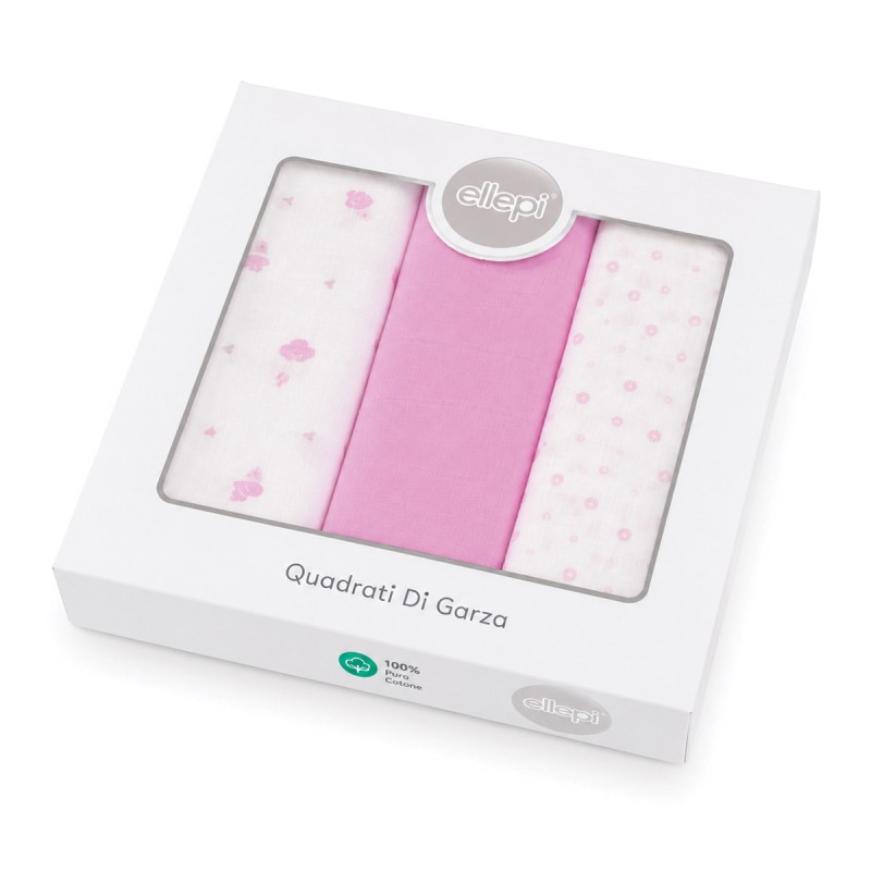 Set of 3 Pure Cotton Muslin Squares -...