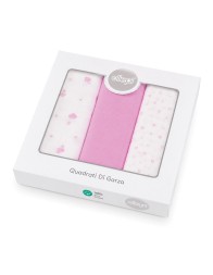 Set of 3 Pure Cotton Muslin Squares - IX4003R - Ellepi